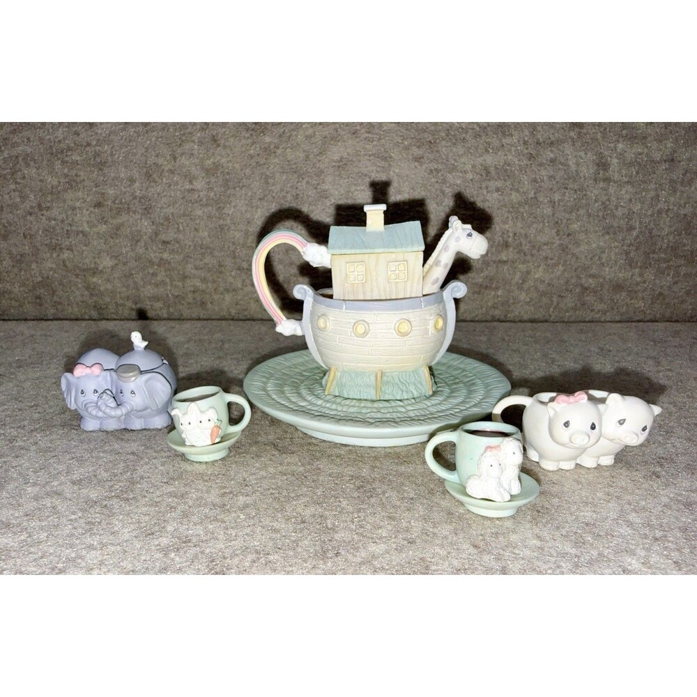 Precious Moments Vintage 1996 Miniature Noah’s Ark Tea Set
